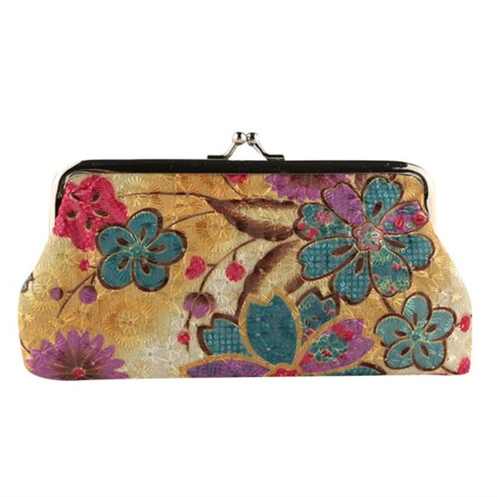 Vrouwen Portemonnee Dames Retro Vintage Bloem Kleine Coin Wallet Hasp Purse Clutch Bag Kleine Pouch Bozuk Para Cuzdan a40