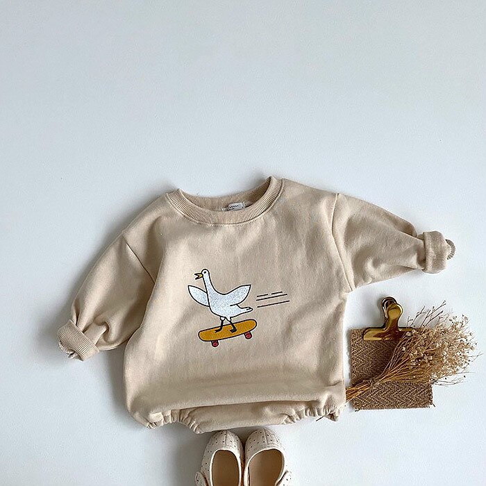 5127 -né bébé body automne Skateboard oie Onesies bébé fille une pièce vêtements à manches longues bébé garçon combinaison