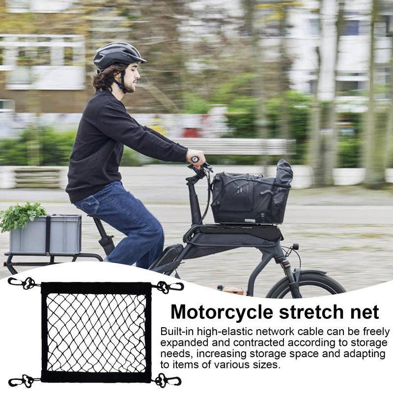 Motorbagagenet Polyester Hoog elastisch bagagenet met 4 verstelbare haken 360 graden draaibaar Motornetbenodigdheden