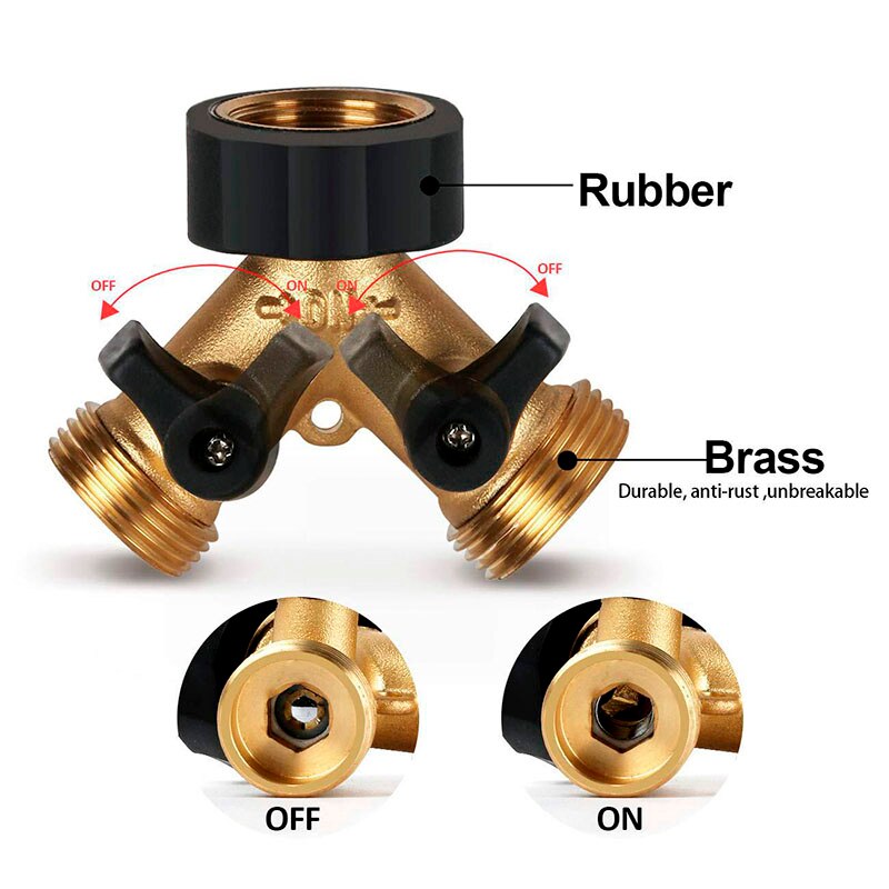 Rask 3/4 &quot; 2/4 -veis rote hageslange splitter y-type vannkran koblingsfordeler til utendørs kran og kran