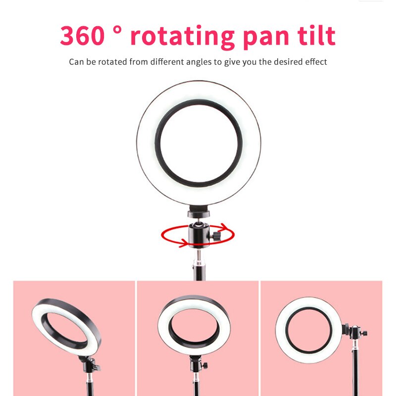 Selfie Ring Lamp Led Ring Light Selfie For Ring Phone Photography Lighting Camera Tripod Kit Photo Equipment Para Air Black