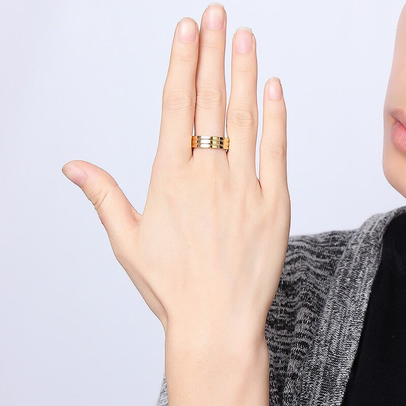 Vnox 6Mm Verlovingsringen Hoge Gepolijst Comfort Fit Traditionele Bruiloft Band Ringen Voor Vrouwen Sieraden