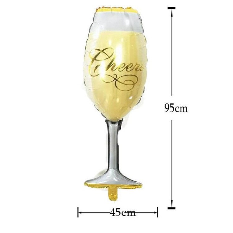 bouteille de champagne chaude coupe verre aluminium film ballon costume société cocktail fête anniversaire décoration célébrer une victoire: RUBY