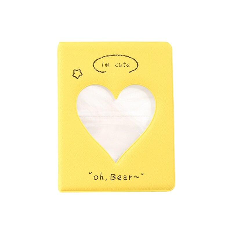 Mini Photo Album 36 Pockets for 2 X 3 Inches Instant Photos Large Capacity LOMO Photo Album Leather Photo Album: Yellow large