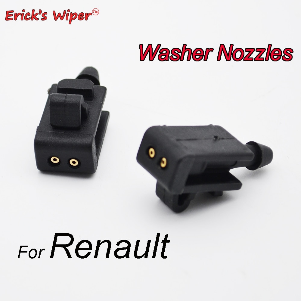 Erick 'S Ruitenwisser 2Pcs Voorruit Ruitenwisser Washer Jet Nozzle Voor Renault Scenic 2 2003 - Oe #8200082347