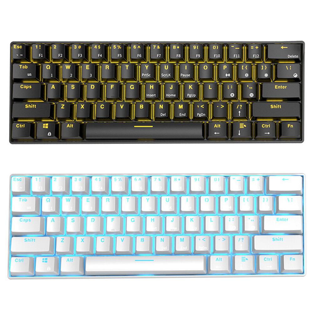 RK61 Wireless Bluetooth Mechanical Gaming Keyboards Slim 61 Keys RGB Single LED Backlit Multi-Device Green Switch Keyboard