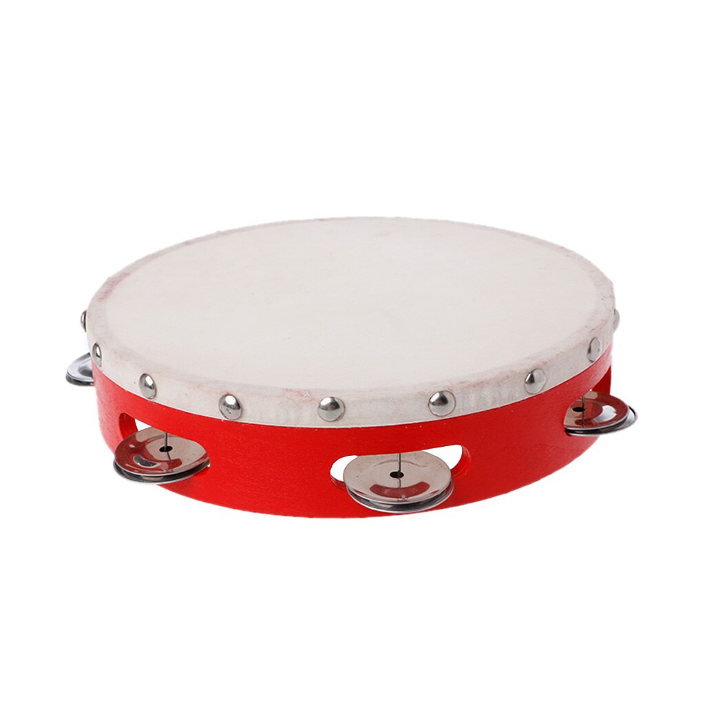 Tambourine Drum Hand Held Bell Percussion Tambourines Bells Jingles Musical Toy: 20CM