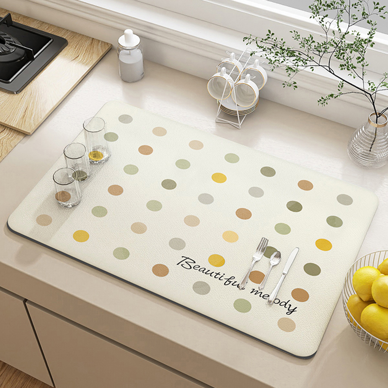 Diatomeeën Modder Droogmat Super Absorberend Servies Bureau Afvoer Pads Tafel Placemat Drainer Tapijt Thee Cup Drinkhouder Keuken: 90x40 cm / green