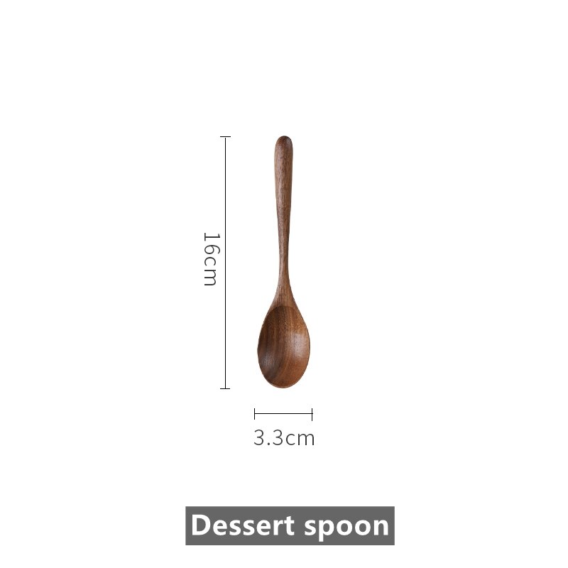 Musowood Black Walnut Wood Spoons Coffee Honey Spoons Wooden Japanese Style Stir Long Scoop Large Soup Kitchen Tableware