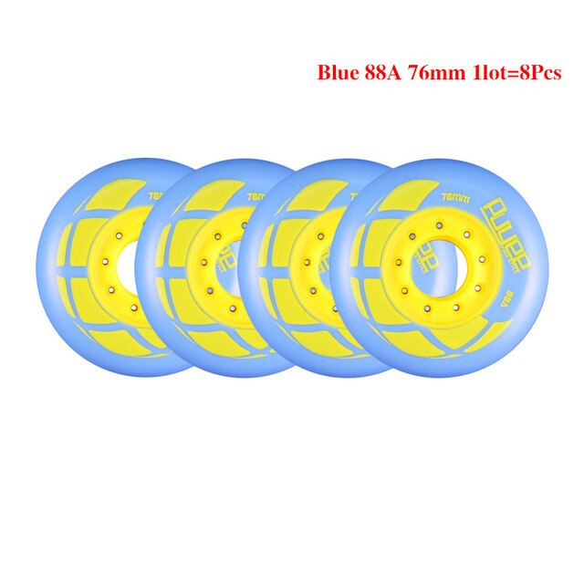 Jeerkool skridskor rull 88a 76/80mm inline broms slalom fri skridsko glidvals för seba powerslide patines hjul  lz26: Blå 76mm 8 st