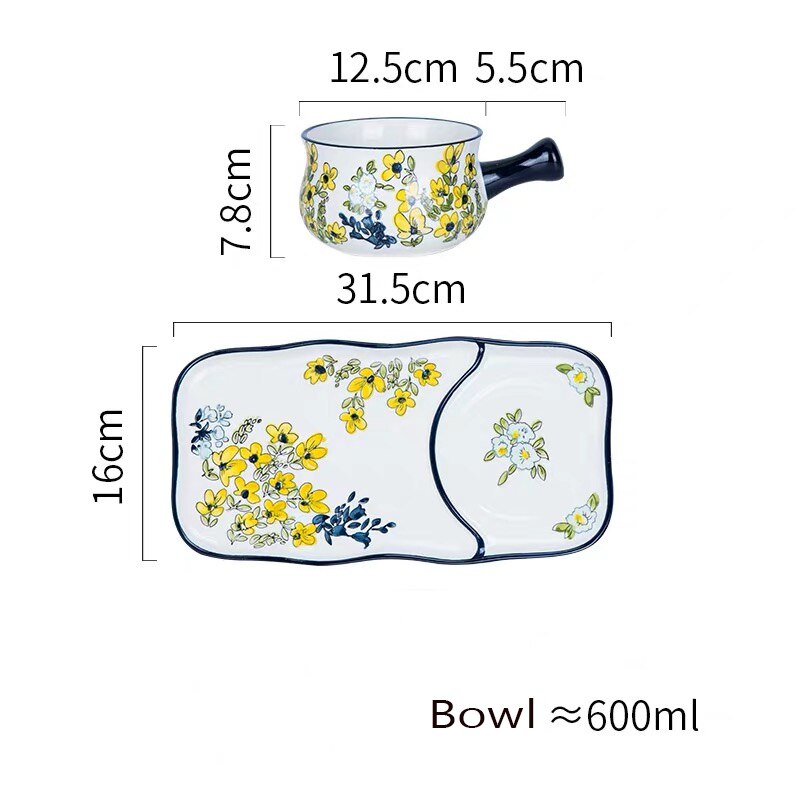 Chinese Porcelain Glazes Ceramic Party Tableware Set Porcelain Breakfast Plates Dishes Noodle Bowl Comal For Decoration