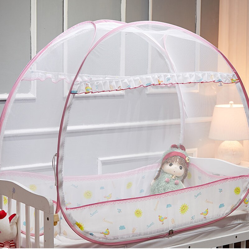 Draagbare Babybedje Klamboe Kinderbedje Anti-Mosquito Tent Mongoolse Yurts Kinderen Klamboe Vouwen Camping