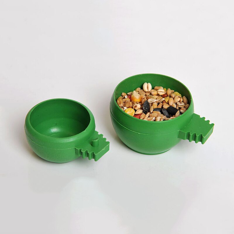 Mini fugl papegøje duer mad vandskål foder hamster kæledyr plastbur sand kop fodringsholder hængende drikke foderskål