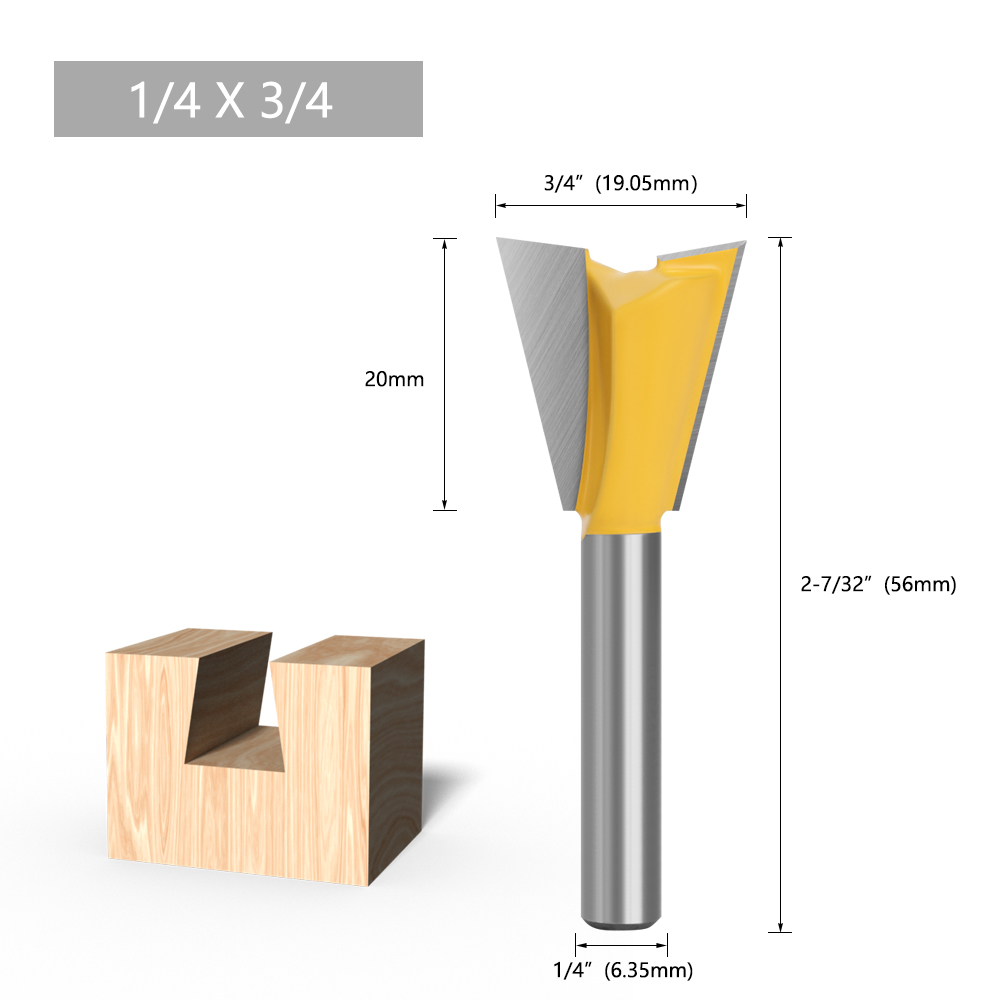 LAVIE 1pcs 6mm 1/4 Shank Dovetail Joint Router Bit Set 14 Degree Woodworking Engraving Bit Milling Cutter For Wood C06026 C07: 24mm