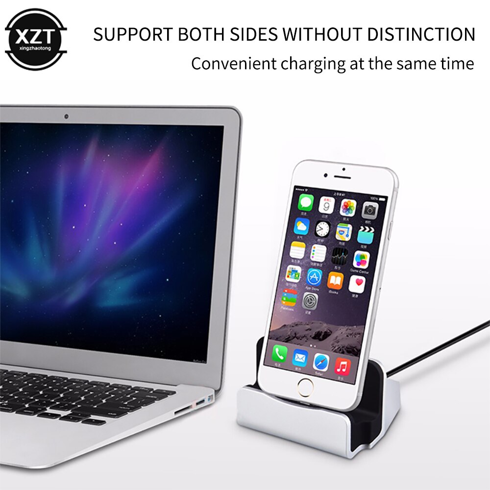 2-in-1 USB Kabel Daten Telefon Ladegerät Dock Stehen Station Lade Für iPhone X XS Max XR 6 6S 7 8 Plus 5 SE Docking Desktop Cradle