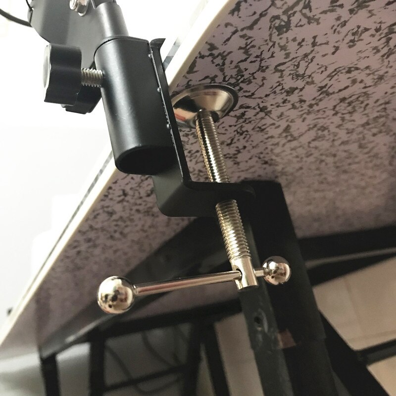 Aluminum Alloy Cantilever Bracket Clamp with 12MM Hole Diameter and Non-slip Mat for Mic Stand