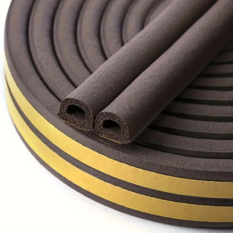 Weatherproof sealing strip for doors and windows, self-adhesive window sealing strip type d for doors, soundproof foam, sealed collision strip: Khaki