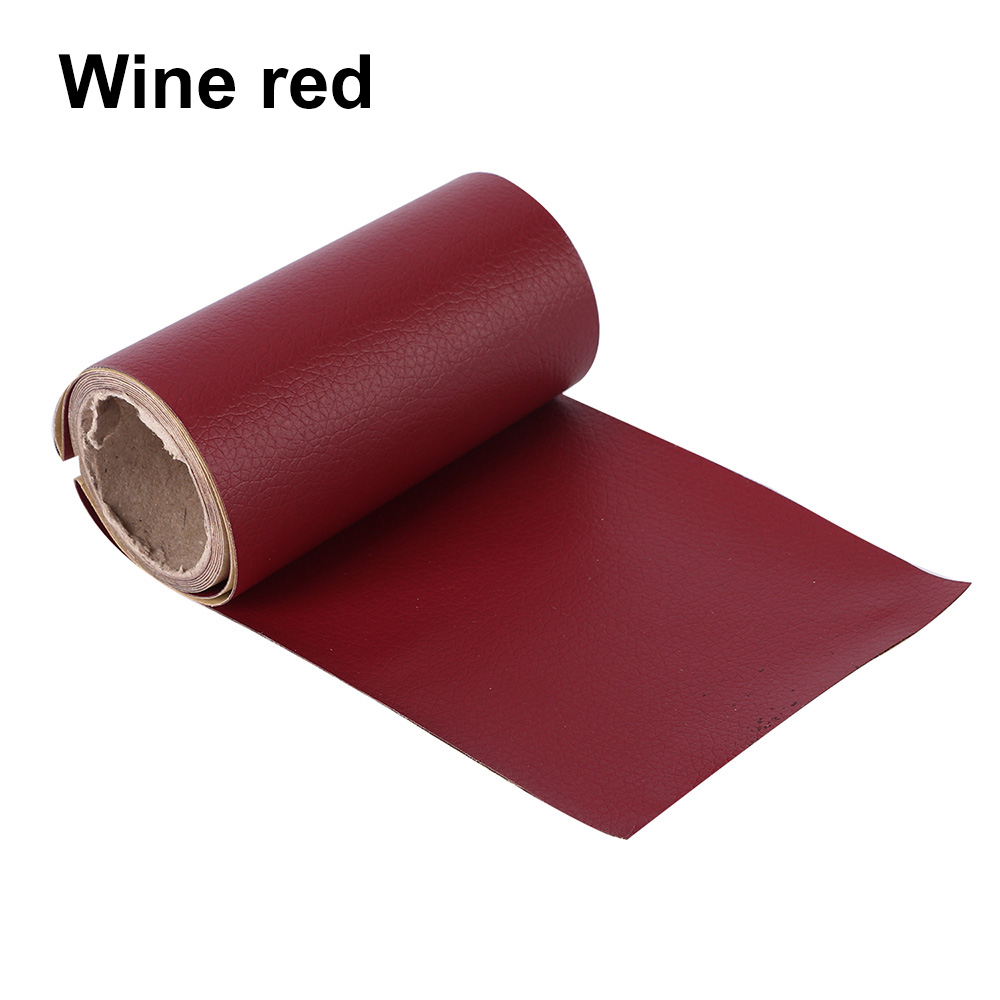 1Roll Leather Patches Self-Adhesive PU Repair Patch Couches Repair Stickers For Sofas Bags Furniture Driver Seats: wine red