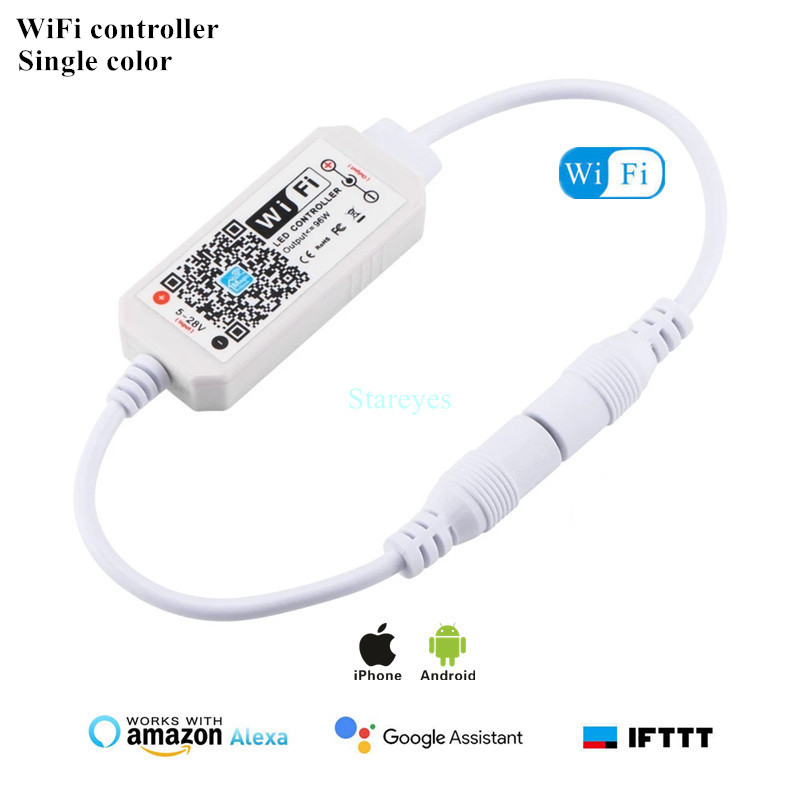 Magic Home WiFi télécommande sans fil variateur DC5V 12V 24V couleur unique RGB RGBW télécommande Alex Tuya contrôle pour bande LED: Beige