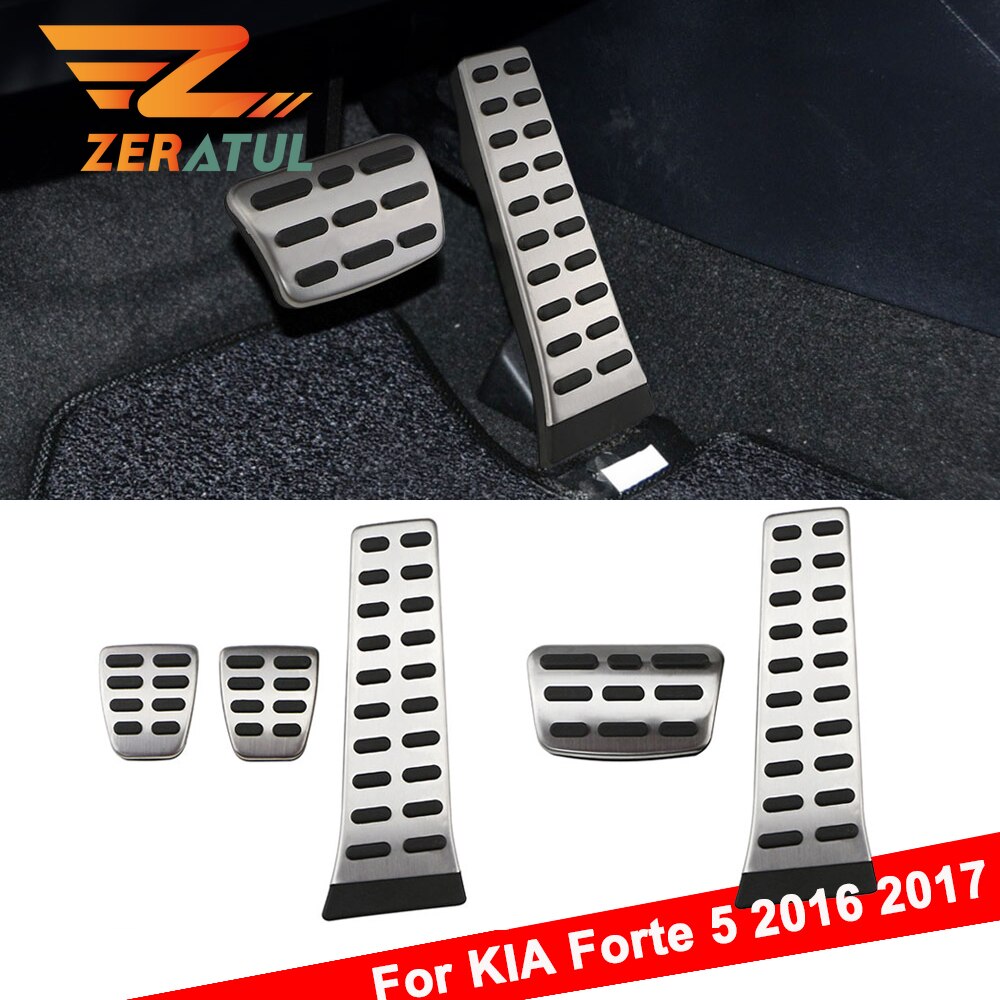 Zeratul Auto Pedalen Rvs Gas Rempedaal Auto Pedaal Bescherming Cover Voor Kia Forte 5 Accessoires
