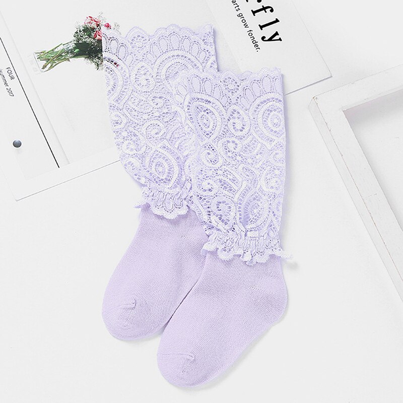 Kanten kniekousen voor meisjes, prinsessenstijl, lange sokken voor peuters, zomersokken voor meisjes, babyjurken, kledingaccessoires