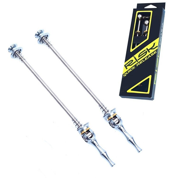48.8g/Pair Road Bike Quick Release Ultralight Titanium TI QR Skewer Lever Road Bicycle Cycling Hub Quick Release Bike Parts: silver