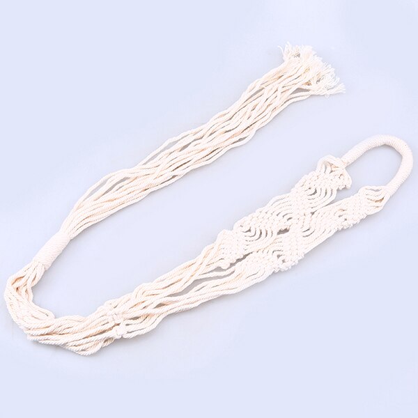 WCIC 90cm Geknoopt Macrame Plant Hanger Vintage Katoen Linnen Bloempot Mand Lifting Touw Pannenlap Tuin Gereedschap Opknoping mand: C