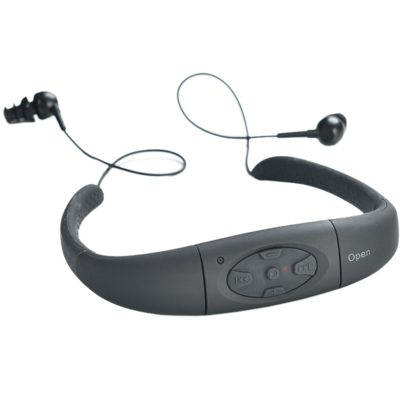 Waterproof MP3 Player Earphone Music Media Player Underwater Neckband o Headset Headphone with FM Radio for Diving Swimming: Default Title