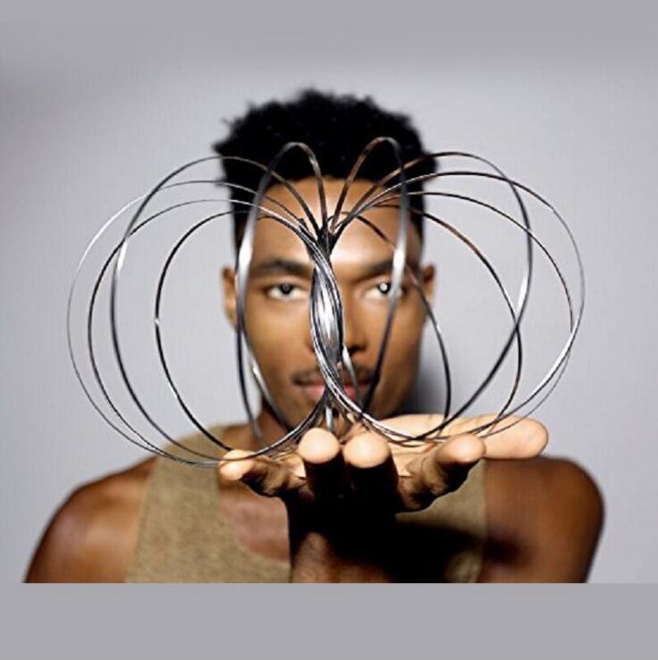 Flow Rings Stainless Steel Rings Toys Original Kinetic Spring Toy Multi Sensory Interactive 3D Shaped Flow Ring (5 inch)