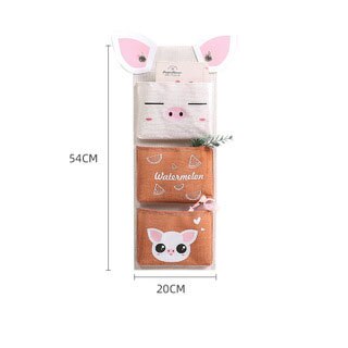panda mønster vegghengt garderobe arrangør mangfoldig oppbevaringspose smykker hengende veggpose heng kosmetikk leker arrangør: B