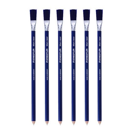 STAEDTLER-Borrador estilo lápiz 6/12 61 + pincel, papelería escolar, suministros de oficina, borrador de lápiz, borradores de bolígrafo de Gel, 526 Uds.: 6PCS