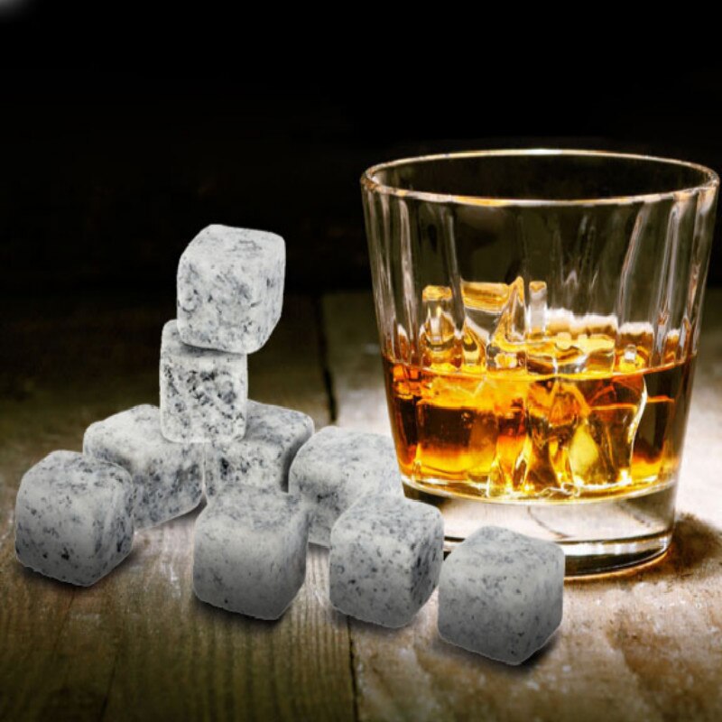 6Pcs Whisky Ice Stones Wijn Drankjes Koeler Ijsblokjes Koeling Steen Met Opbergtas Voor Bar Party Wedding Keuken levert