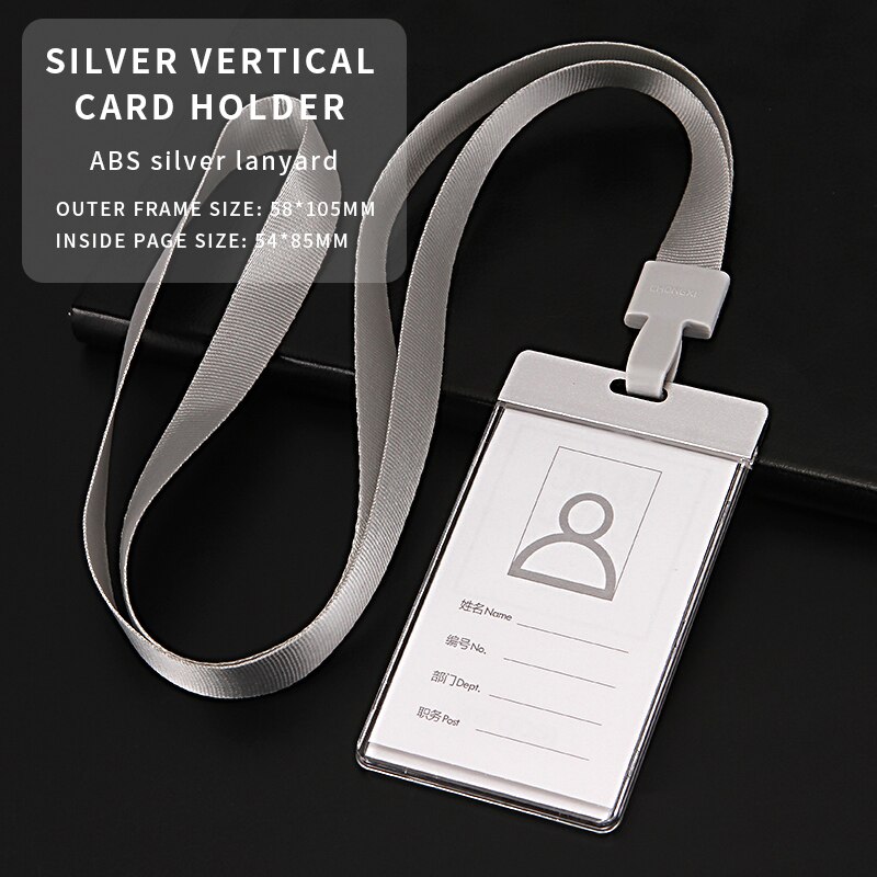 Anti-magnetisk kort kontor skole sygeplejerske adgangskort lanyard nøglering id kort holder aluminium legering akryl materiale: 12