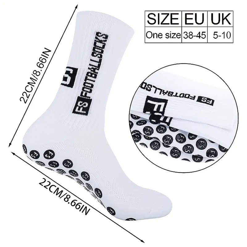 5 Paar rutschfeste Fußballsocken, atmungsaktiv, verschleißfest, Outdoor-Sportsocken für Fußball, Rugby, Basketball, Laufen