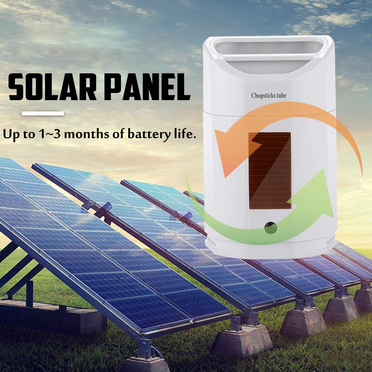 Eetstokjes Buis Zonne-energie Opladen Uv Intelligente Desinfectie Eetstokje Houder Smart Sterilisatie Opslag Servies Opbergdoos