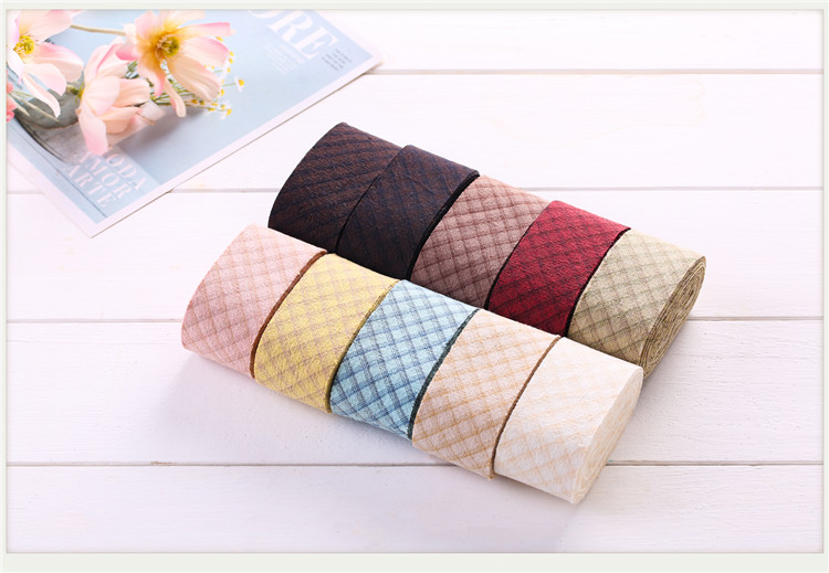 Ruban de bandes de reliure de biais de coton teint par fil de grille de 4 cm, accessoires de couture de coupe faits main de tissu de coton de Patchwork 5 M