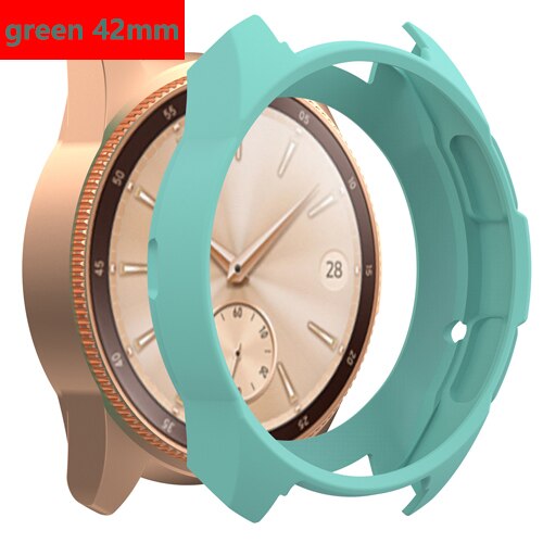 Gear S3 Frontier Case For Samsung Galaxy Watch 46mm band gear S3 Silicone Protect Cover Protective shell Watch Accessories: green 42mm