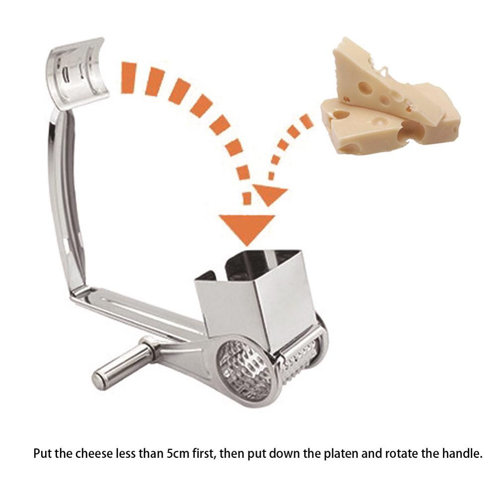 Stainless Steel Rotary Cheese Grater Food Grade Cheese Shredder Cheese Slicers Garlic Grinder Kitchen Accessories