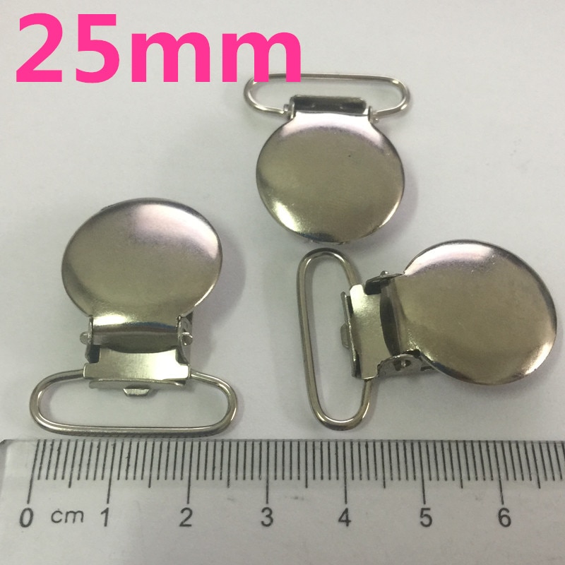 (10 Stks/partij) Sliver 25Mm Metalen Garter Jarretelle Paci Fopspeen Clips Lint Craft Naaien Tool