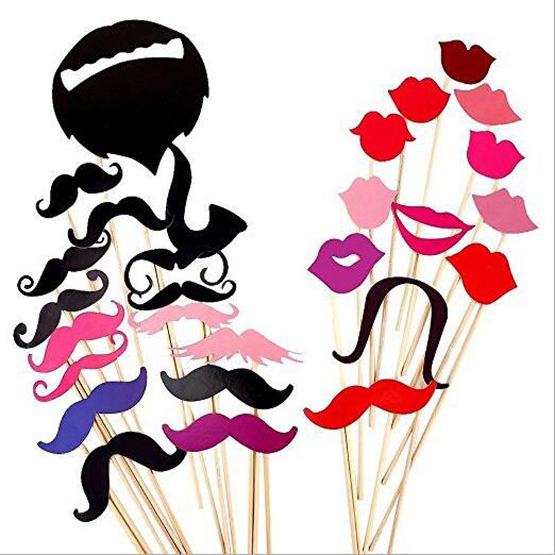 HOMEBEGIN 58pcs Fun Wedding Photo Booth Props Birthday Photobooth Mr Mrs Just Married Wdding Decoration Party Supplies