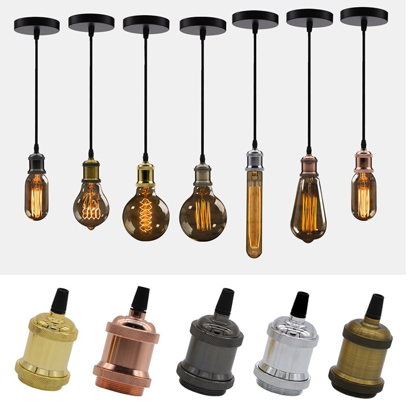 5 Pieces Vintage Edison Lamp Base Pendant light E27 Bulb base Aluminum Light Socket Industrial Retro Fitting lamp holder Fixture