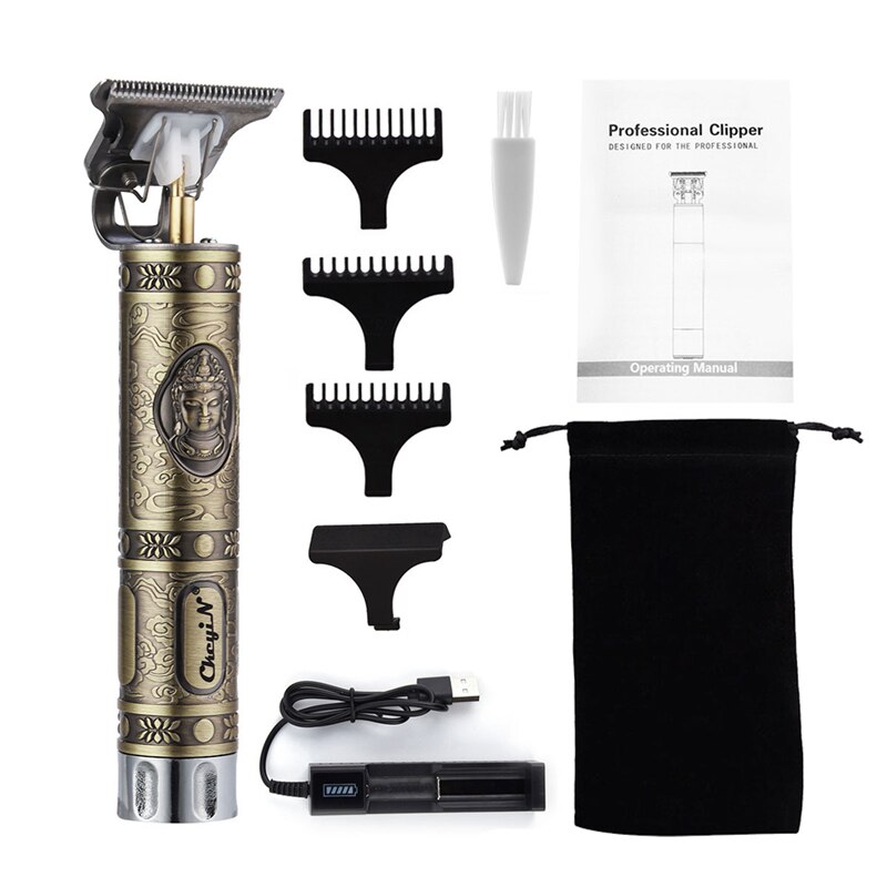 CkeyiN T9 Haar Trimmer Haarschneidemaschine Skelett Schlag kabellos Trimmer Männer Glatze Haar Haarschneidemaschine beenden Haar Schneiden Maschine: Buddha Statue