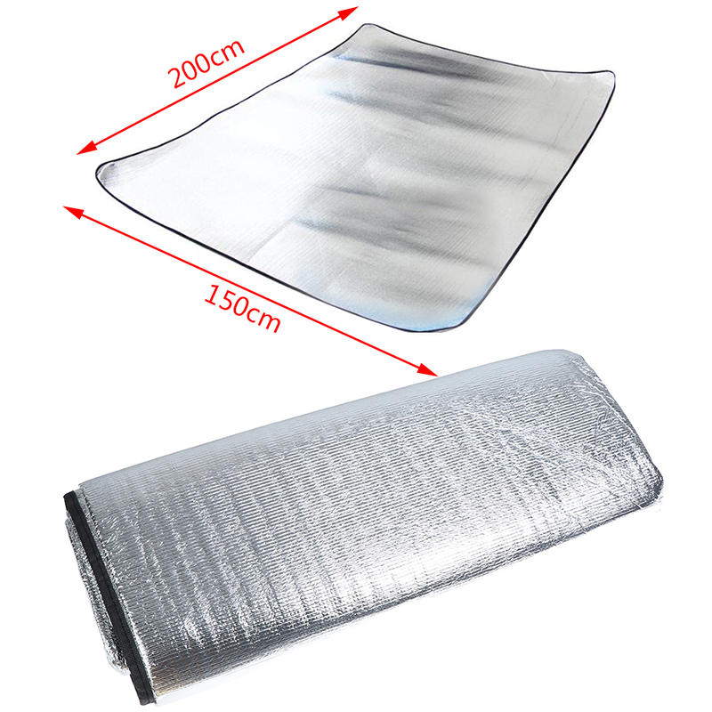 200*150cm vattentät campingmatta av aluminiumfolie hopfällbar sovmatta för picknickstrand utomhus