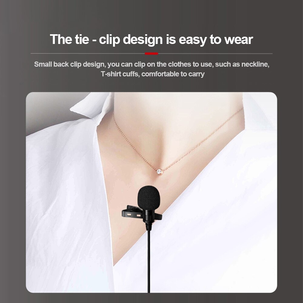 3.5mm Recording Microphone Lapel Clip-on Mic Cellphones Clip Podcast Noiseless Microphone for Bloggers with 3.0m Wire