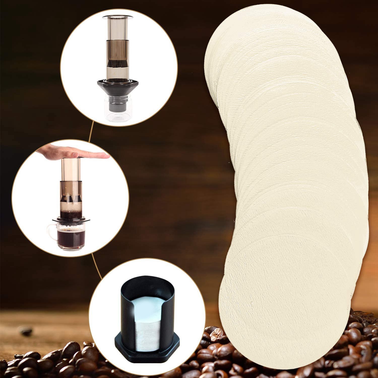500 Stück Ersatz papier filter runde Kaffee maschinen filter für Aerobie Aeropress-Kaffee-und Espresso maschinen