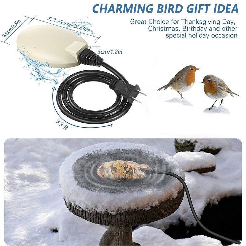 Riscaldatore del Deicer del bagno dell'uccello riscaldatore di acqua del Deicer del Birdbath controllato termostaticamente automatico per il Patio del prato inglese del giardino B99