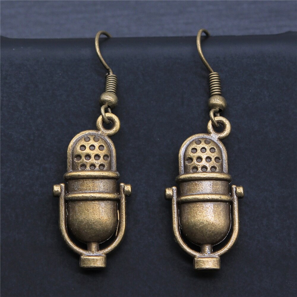 Musical Jewelry Earrings Musical Note Microphone Drum Guitar Violin Shaped Dangle Earrings For Girls Women: E1-A11550
