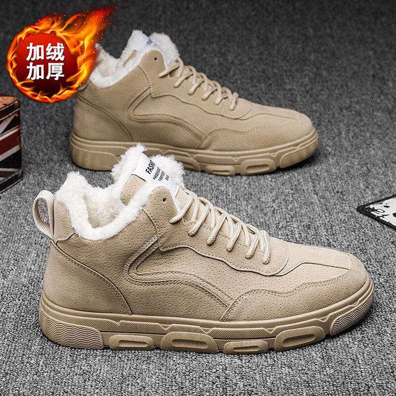 Winter herenschoenen wandelschoenen herenliefhebbers hoge laarzen platte tennisschoenen masculino casual schoenen van leer 43