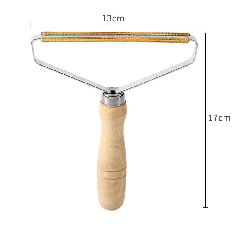Tøjfnugfjerner fuzz stof shaver sweater ulden frakke tøj fnug stof shaver rengøringsbørste værktøj pelsfjerner: Træhåndtag