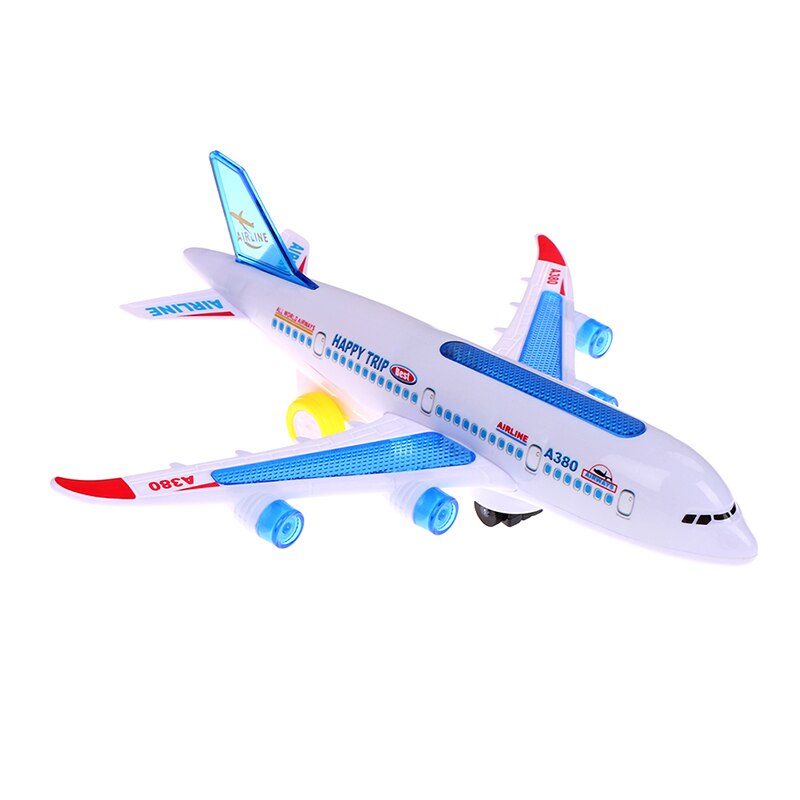 DIY Assembly Airbus Aircraft Autopilot Flash Sound Aircraft Music Lighting Toys Electric Airplane DIY Toy for Children Kids